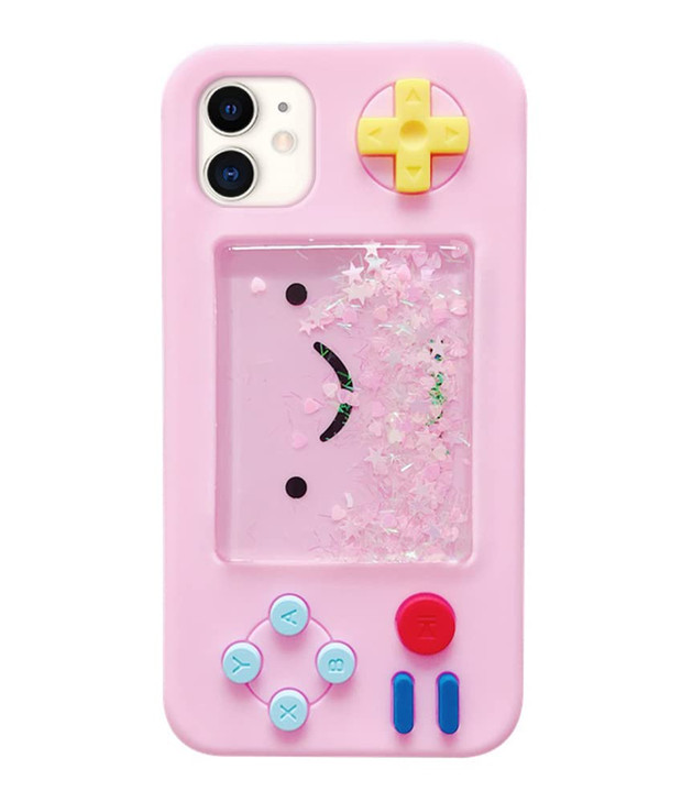 UnnFiko Squishy 3D Cartoon Game Shape Case Compatible with iPhone 16 Pro, Creative Liquid Stars Funny Play Case Soft Rubber Protective Cover (Pink, i