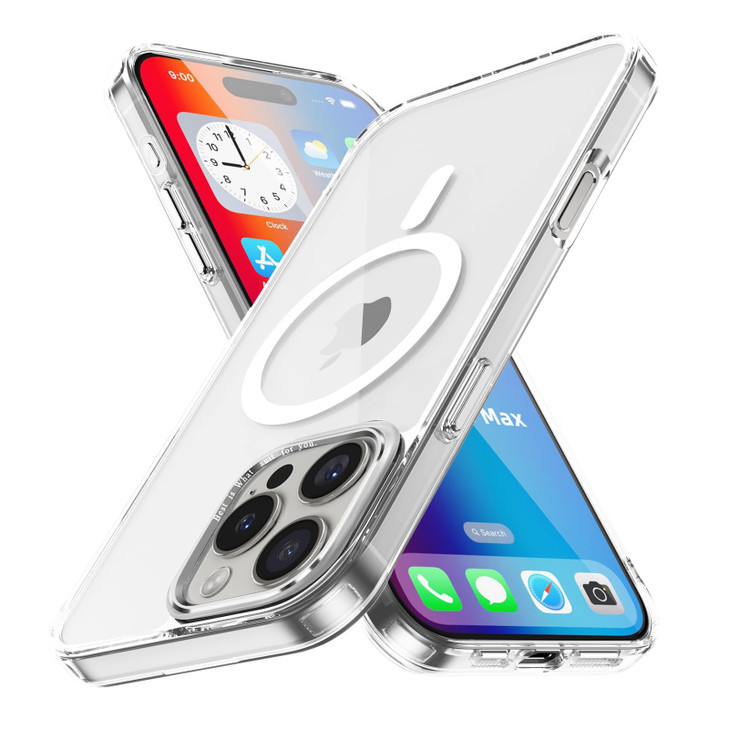 Lunivop for iPhone 16 Pro Case Clear [Compatible with Magsafe Wireless Charging] Yellowing Resistant Magnetic Transparent Cover Protection Rugged for