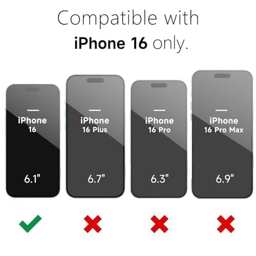 oakxco Magnetic Case for iPhone 16 Phone Case Compatible with Magsafe, Slim Thin Clear Hard Shell Plastic & Silicone Rubber Bumper, Transparent Cute