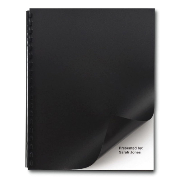 GBC Solids Standard Presentation Covers, Non-Window, Square Corners, Black, 50 Pieces Per Box (2514493)