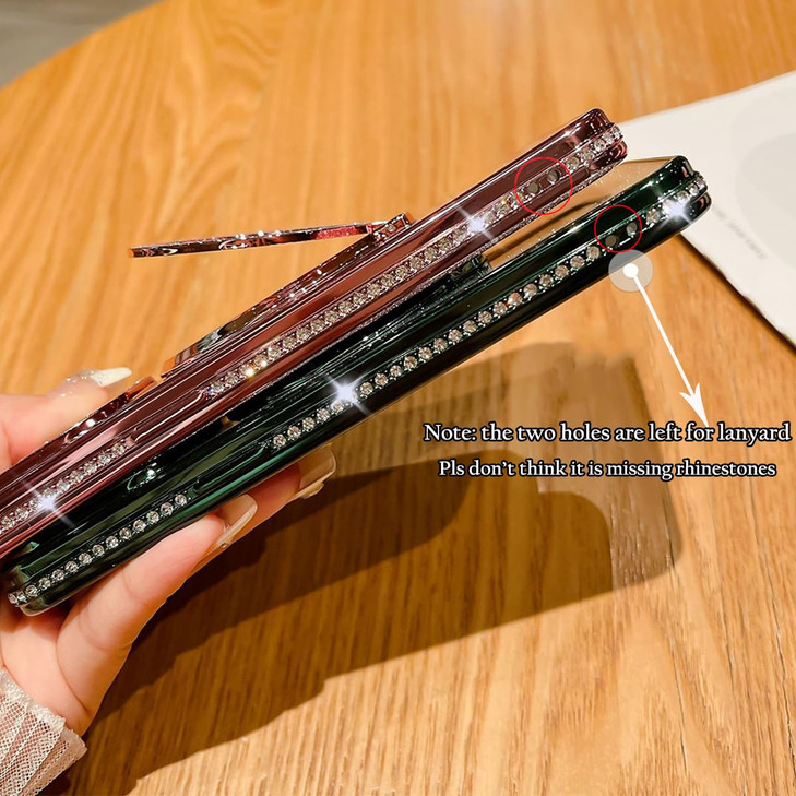 AuroiCCY for iPhone 16 Pro Max Case with Kickstand, [Compatible with Magsafe] Shockproof Glitter Makeup Mirror Ring Holder Camera Protector Bling Gir