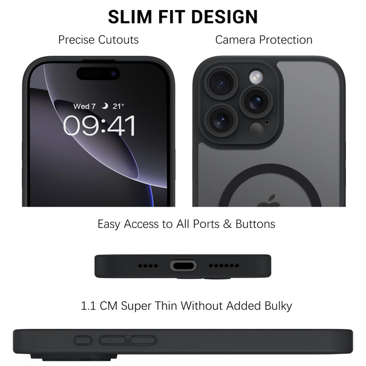 GaoBao for iPhone 16 Pro Max Case, iPhone 16 Pro Max Phone Case, [Compatible with Magsafe] Slim Fit Magnetic Shockproof Translucent Matte Protective