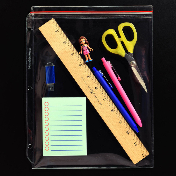 STORE SMART - Supply Zipper Case for 3-Ring Binders - 10-Pack - Vinyl Plastic - VH309-10