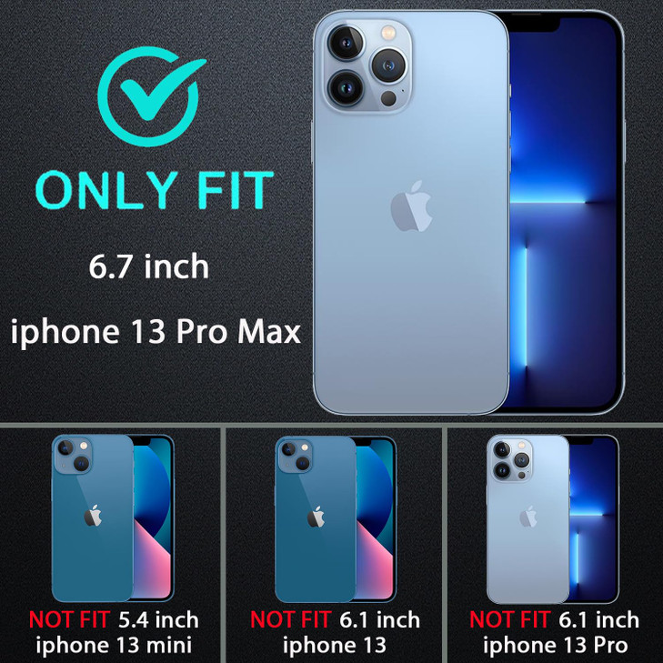 YKHJKLEC for iPhone 13 Pro Max Case, Compatible with Magsafe, Military Grade 3 in 1 Heavy Duty Shockproof/Drop Proof/Dust Proof Case with 2Pcs Temper