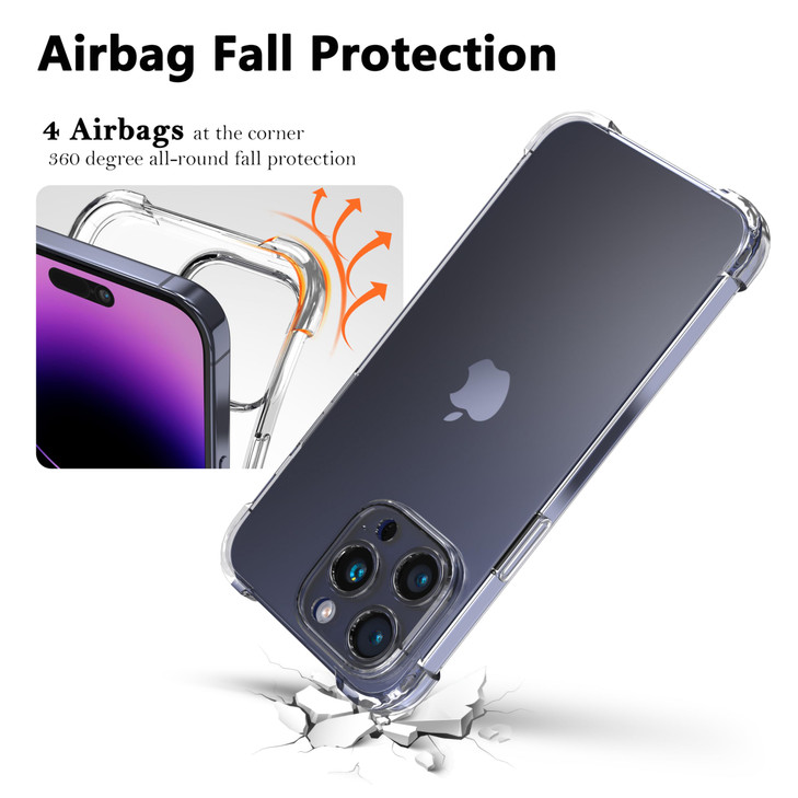 IAIYOXI Clear Case for iPhone 16 Pro Max, Crystal Clear, Slim and Soft, Military Grade Drop Protection, Non-Yellowing, 4 Corner Airbags, Transparent
