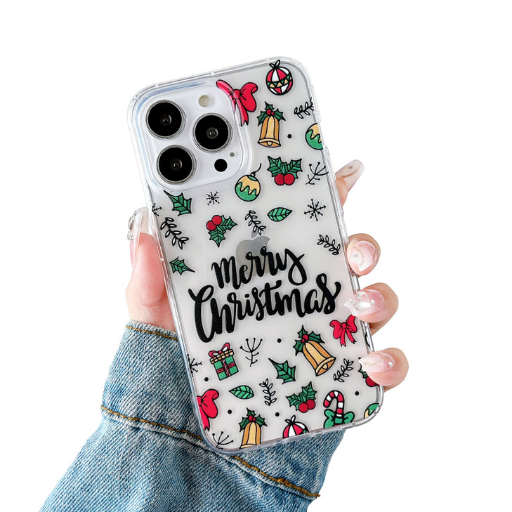 XIZYO Christmas Phone Case for iPhone 16 Pro Max, Cute Merry Christmas Pattern Clear Aesthetic Girls Kids Women Santa Slim TPU Shockproof Protective