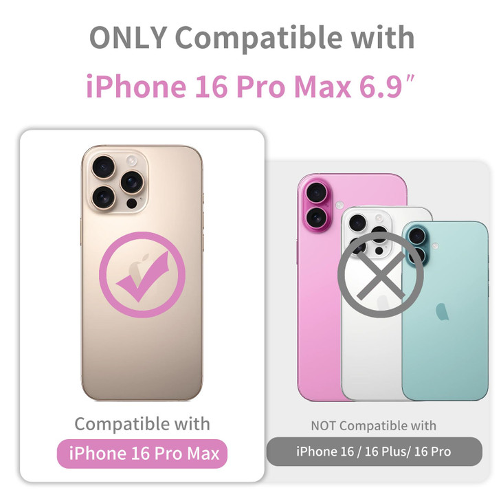 JJGoo Compatiable with iPhone 16 Pro Max Case Clear, Transparent Shockproof Phone Case, Anti-Scratch Hard PC Back Protective Cover Bumper Phone Case