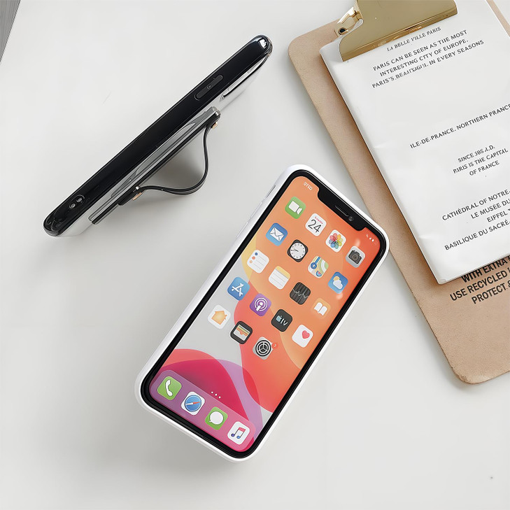 siduater Strap Holder Case for 6.7" iPhone 16 Plus with Wristband Kickstand, Bling Glitter Sparkle Clear Cover Soft TPU Bumper Adjustable Hand Grip L