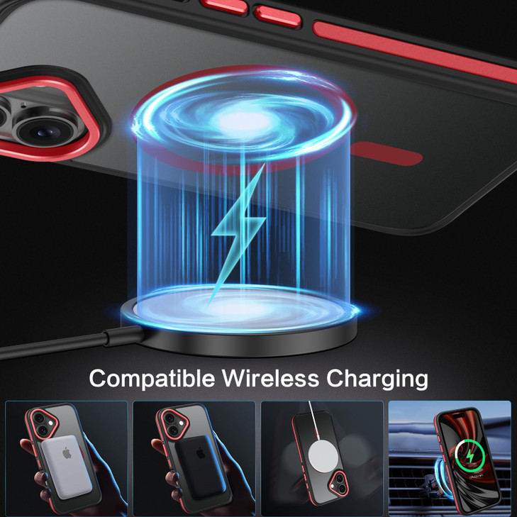 BENTOBEN for iPhone 16 Phone Case,iPhone 16 Magnetic Case [Compatible with MagSafe] Translucent Matte Slim Fit Shockproof Women Men Protective Case C