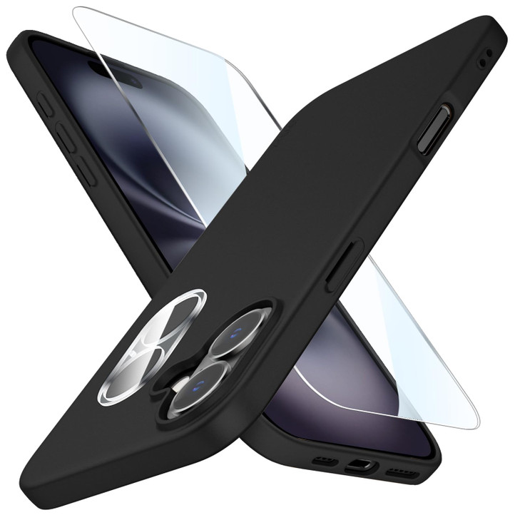 X-level for iPhone 16 Case Ultra-Thin Matte Cover, Upgraded [Camera Lens Protectors + Screen Protectors] Light Super Soft Touch Anti-Scratch Shockpro