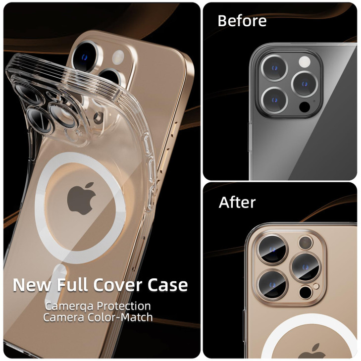 X-level Magnetic for iPhone 16 Pro Max Case Clear, Compatible with MagSafe, [Built-in Camera Lens Protector] [Screen Protectors] Non-Yellowing Slim S