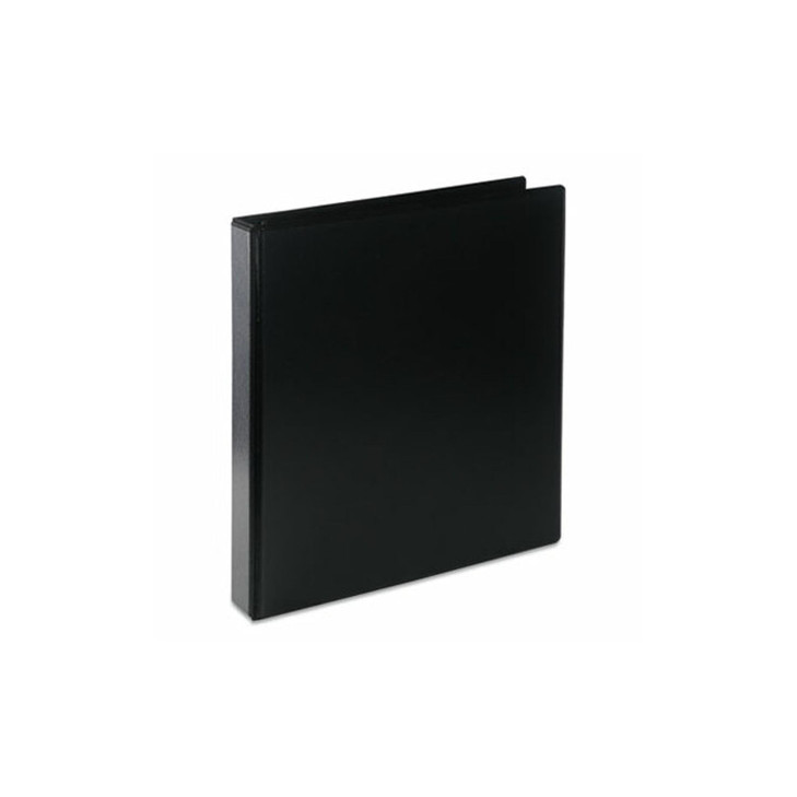 Universal Deluxe Round Ring Vinyl View Binder, 1" Capacity, Black