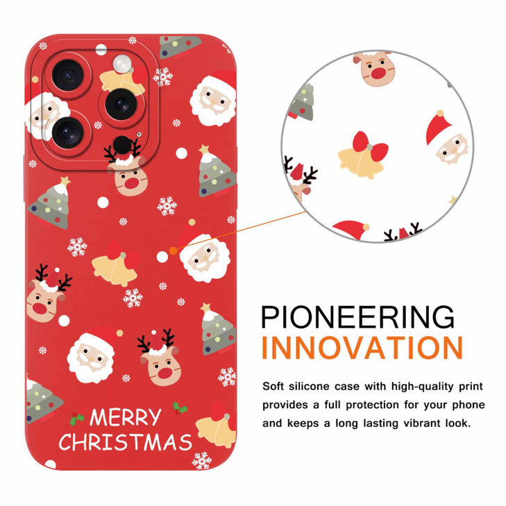 Yomjew 2 Pack Christmas Phone Case for iPhone 16 Pro 6.3", Matte Xmas Case with Christmas Elk Deer Candy Pattern Shockproof Soft Slim TPU Protective