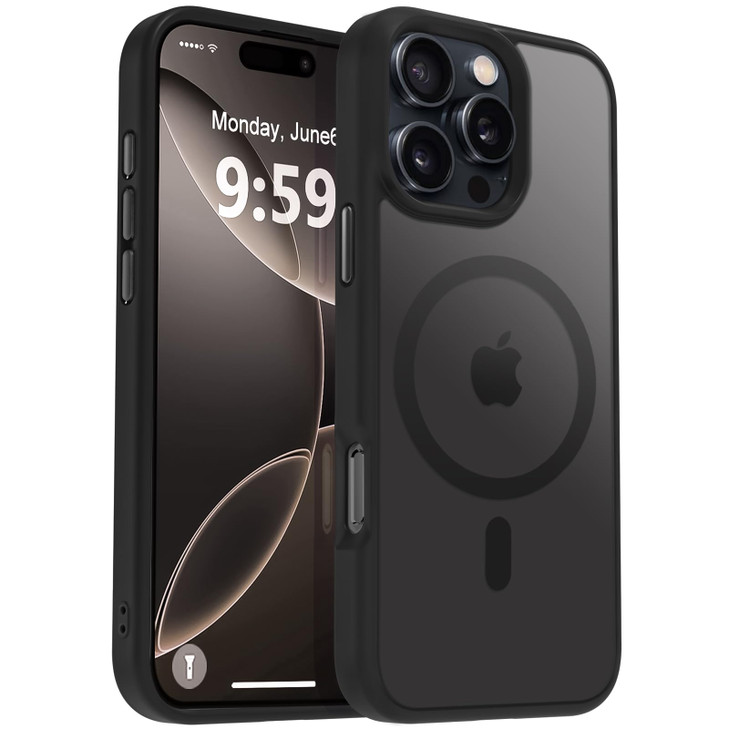 MOCCA Strong Magnetic for iPhone 16 Pro Max Phone Case, [Compatible with Magsafe][16FT Mil-Grade Drop Protection] Slim Thin Translucent Matte Protect