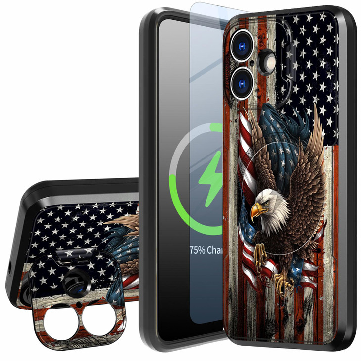 for iPhone 16 Case with Screen Protector,Compatible for Magsafe,for iPhone 16 Magnetic Case with Upgraded Full Camera Protection & Adjustable Camera