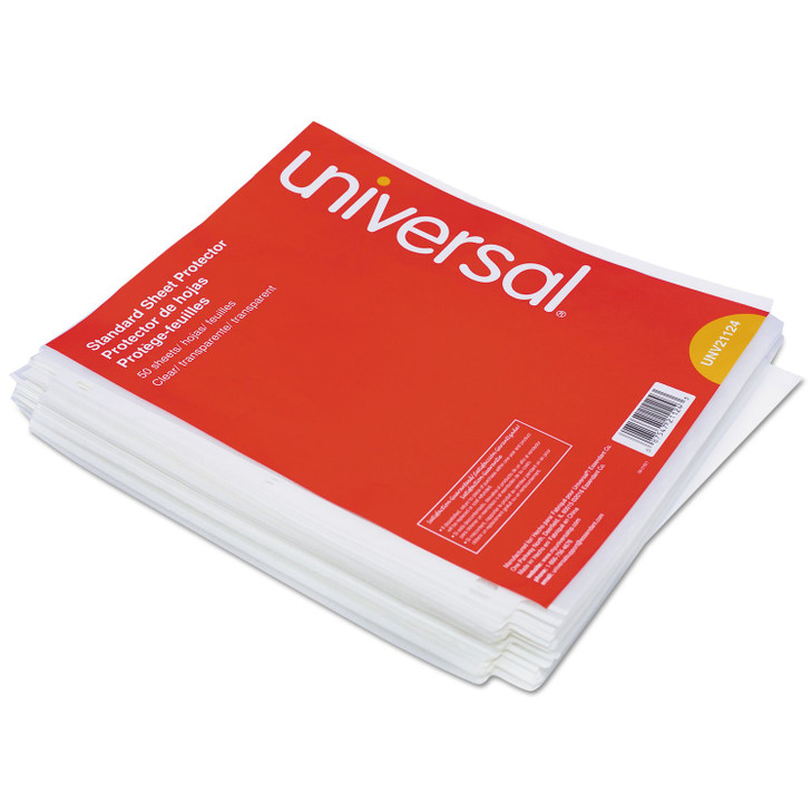 Universal 21124 Top-Load Poly Sheet Protectors, Standard Gauge, Letter, Clear, 50/Pack