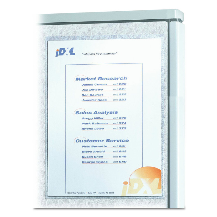 C-Line Cubicle Keepers Wall Organizer for Fabric Surfaces, Clear, 8.5 x 11 Inches, 25 per Box (38991)