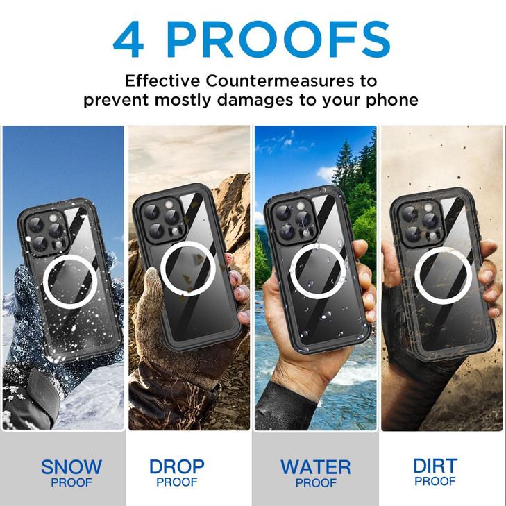 AICase Waterproof Case for iPhone 16 Pro Max(6.9") with MagSafe Clear Water Proof,Snowproof,Dustproof and Shockproof,IP68 Real 360 Full Body Protecti