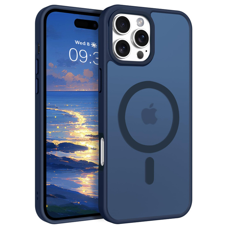 ROUMAYMAY for iPhone 16 Pro Max Case Magnetic, [Compatible with MagSafe] Magnetically Enhanced Military Grade Protective Slim Translucent Matte Skin