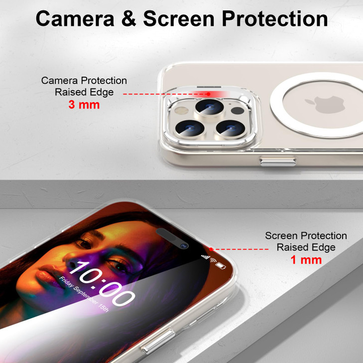 Designed for iPhone 16 Pro Max Case Magnetic with Kickstand & Screen Protector,Slim Shockproof Military protecive Buil-in Camera Ring Stand Phone Cov
