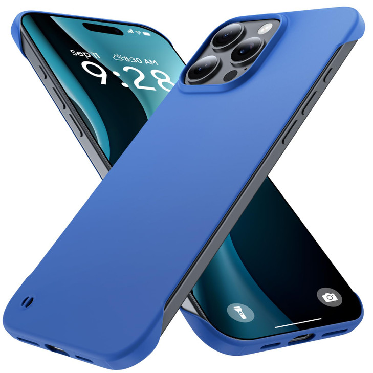 GRECAZO Slim Borderless for iPhone 16 Pro Phone Case 6.3"(2024) Ultra-Thin Lightweight Frameless Matte Hard PC Cover Case with Pull Ring Shockproof N