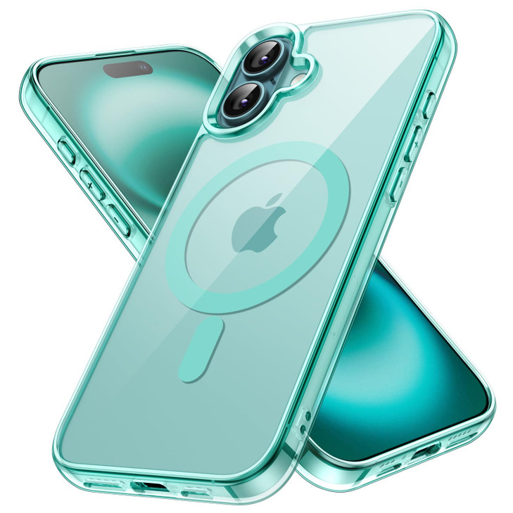 JETech Magnetic Case for iPhone 16 6.1-Inch Compatible with MagSafe, Shockproof Phone Bumper Cover, Anti-Scratch Clear Back (Teal)