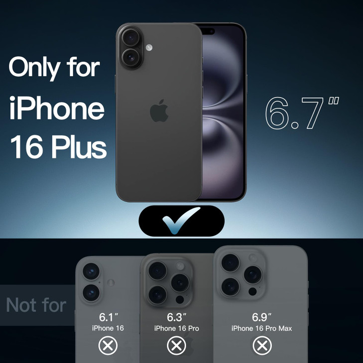 JETech Magnetic Case for iPhone 16 Plus 6.7-Inch Compatible with MagSafe, Shockproof Phone Bumper Cover, Anti-Scratch Clear Back (Black)