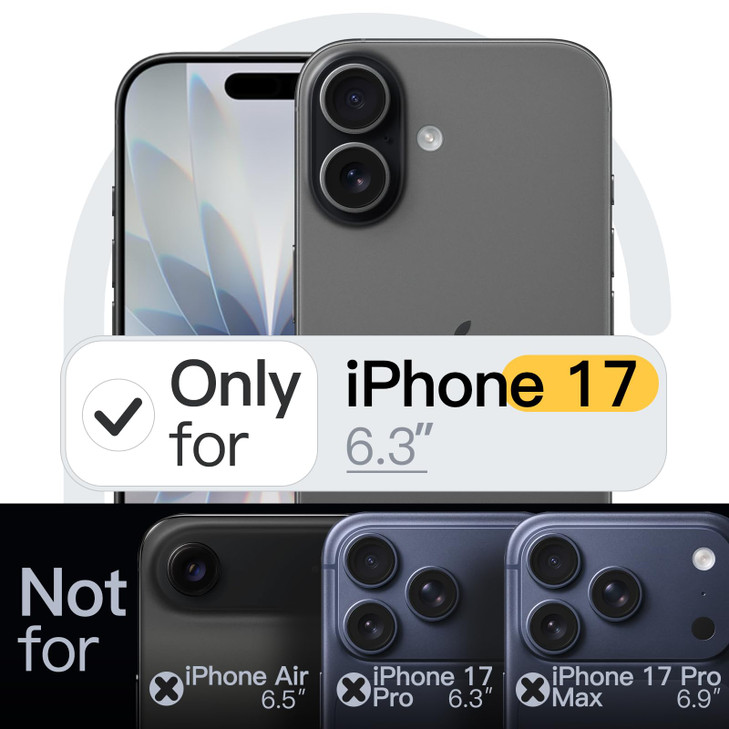 JETech Case for iPhone 17 6.3-Inch, Camera Lens Full Protection, Soft TPU Protective Phone Cover with Matte Finish, Shockproof (Black)