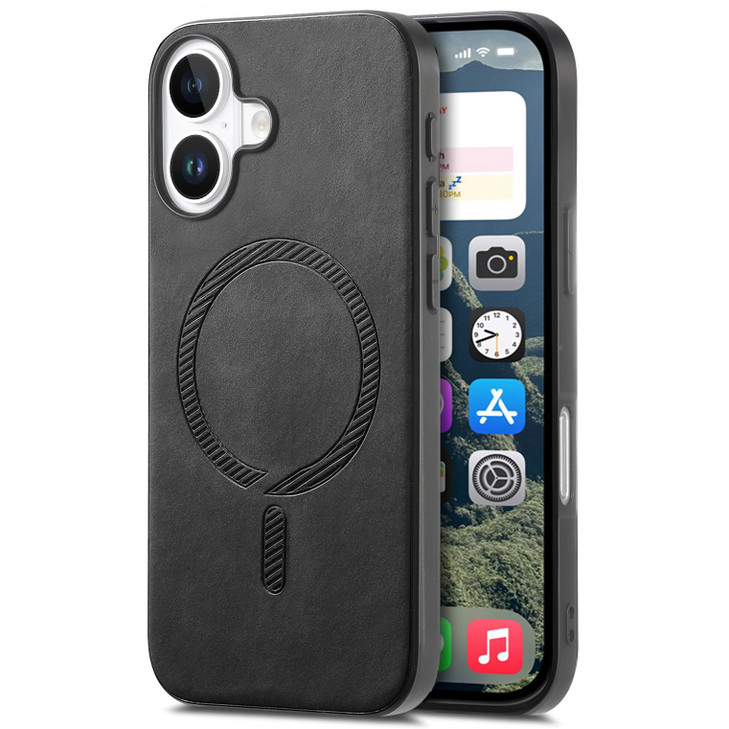 Dinglijia Slim Leather Case Compatible with MagSafe Strong Magnetic Case for iPhone 16 Plus,Camera and Screen Protection Cover for iPhone 16 Plus,FG