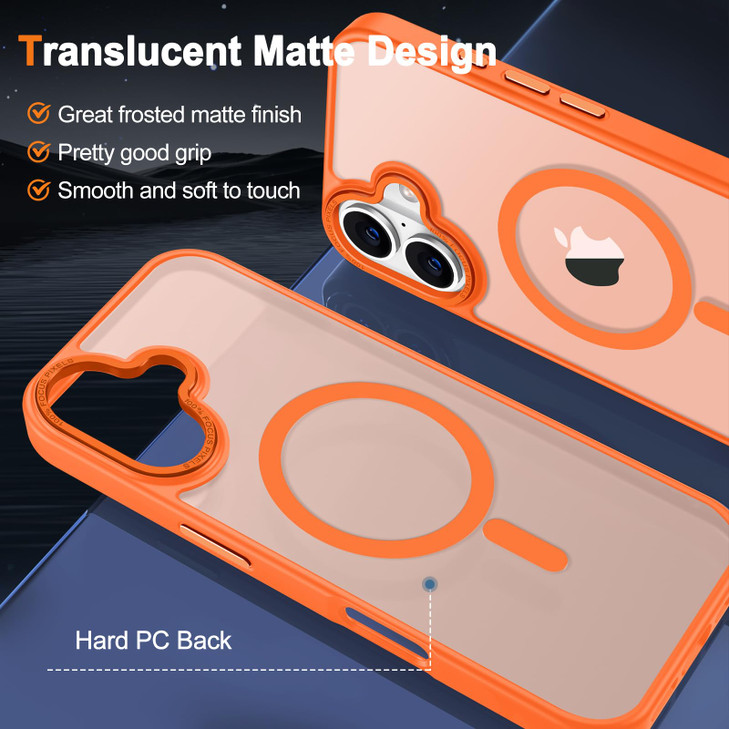 Hython Case for iPhone 16 Case Magnetic Translucent Matte Phone Cases 6.1" [Compatible with MagSafe] Thin Slim Fit Shockproof Bumper Hard Protective
