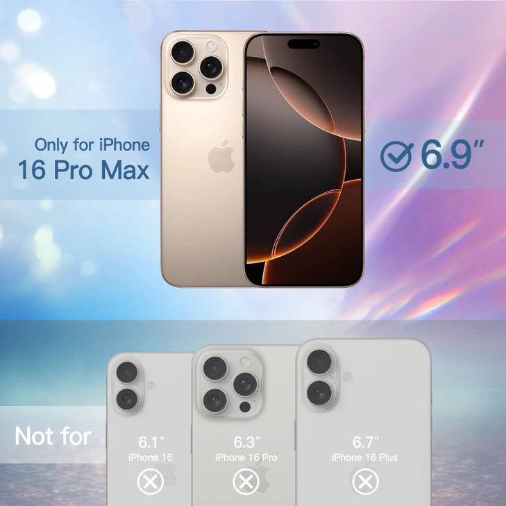 JETech Glitter Case for iPhone 16 Pro Max 6.9-Inch, Bling Sparkle Shockproof Phone Bumper Cover, Cute Sparkly for Women and Girls (Desert Titanium)