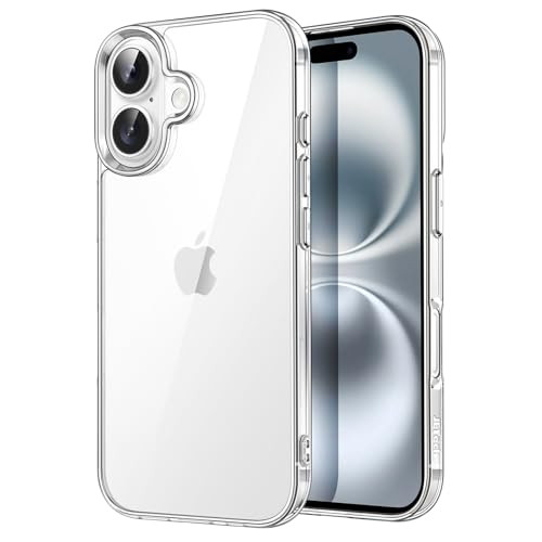 JETech Case for iPhone 16 6.1-Inch, Non-Yellowing Shockproof Phone Bumper Cover, Anti-Scratch Clear Back (Clear)