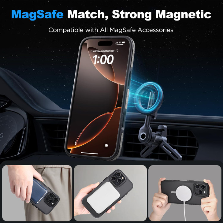 Sancable Strong Magnetic for iPhone 16 Pro Max case?Compatible with fit MagSaf?[Military-Grade Protection]?Shockproof Slim Thin Cover case for iPhone