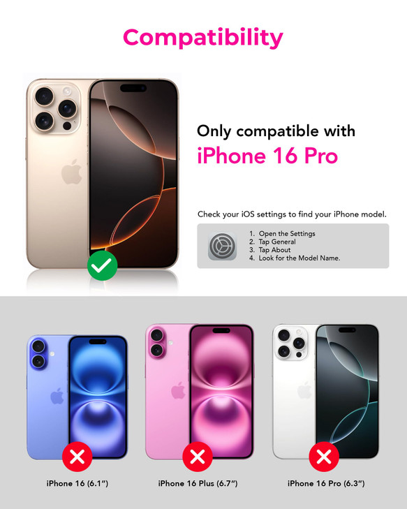 Upcommon Flex Stand Case for iPhone 16 Pro, Built-in Kickstand, MagSafe Compatible, Slim Protective Cover, Shockproof (Clear)