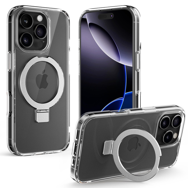 Upcommon Flex Stand Case for iPhone 16 Pro Max, Built-in Kickstand, MagSafe Compatible, Slim Protective Cover, Shockproof (Clear)