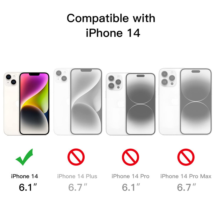JETech Upgraded Slim (0.85 mm Thin) Case for iPhone 14 6.1-Inch, Camera Lens Cover Full Protection, Slim Fit Ultra Thin Lightweight Matte Hard PC, Su