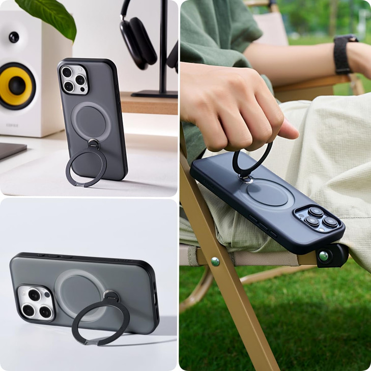 TORRAS 360 Spin for iPhone 16 Pro Max Case with Camera Control Button, Fit for MagSafe, Mil-STD Protective Camera Capture Cover Case for 16 Pro Max P