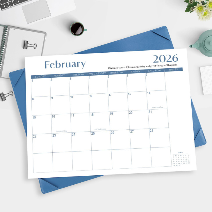 Gannyfer Desk Calendar 2026 with Desktop Mat, Simplified Large 22" x 17" Desktop Pad Calendar, 18 Month Desk Calendar 2026-2027, Use Jan 2026 to Jun