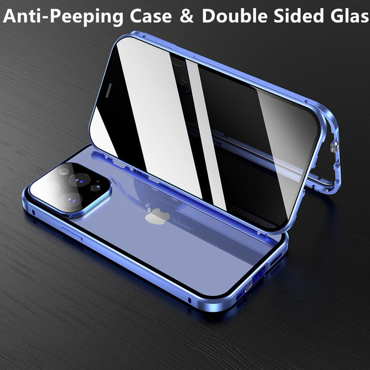 KMXDD Anti-Peeping Case Compatible with iPhone 16 Pro Max - 360 Full Body Privacy Screen Protector, Camera Protector, Clear Double Sided Glass Magnet