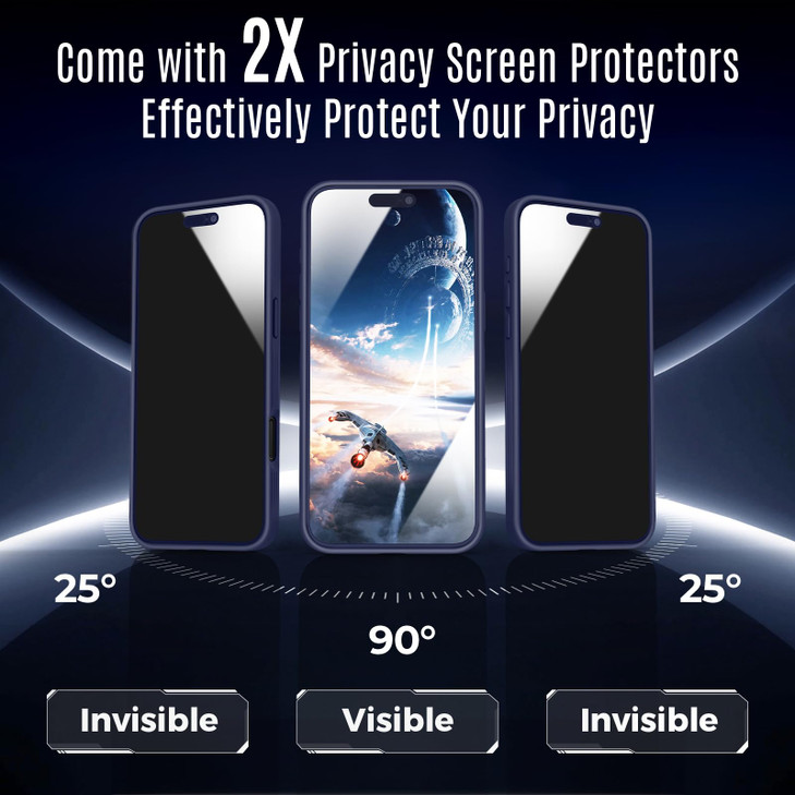 Symcele Designed for iPhone 16 Plus Case, Compatible with MagSafe, with Privacy Screen Protectors X2, [Camera Protection] [15FT Military Drop Protect