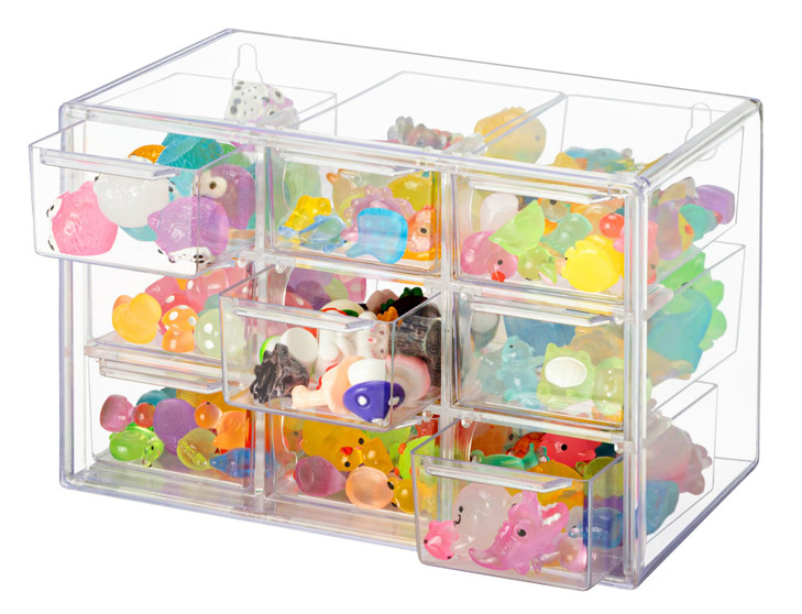 FEXIA Small Drawer Organizer, Small Clear Plastic Storage Drawers, Mini Ducks, Silicone Beads, Teacher Toolbox, Bead Organizer, Box for Office Home R