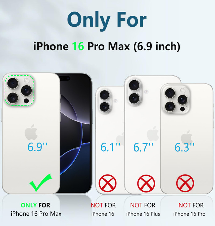 FNTCASE for iPhone 16 Pro-Max Case: Military Grade Drop Proof Protection Mobile Cover with Kickstand | Matte Textured Rugged Shockproof TPU | Protect