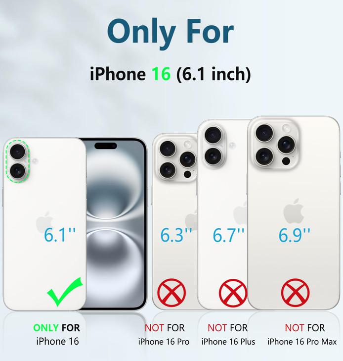 FNTCASE for iPhone 16 Phone Case: for iPhone 16 case with Kickstand Shockproof Military Grade Protective Cover - Dual Layer Full Protection Sturdy Ma