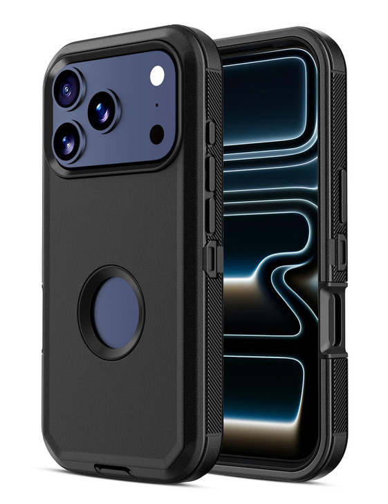 Jiunai for iPhone 17 Pro Case, Heavy Duty Drop Protection Screenless Dual Layer Shockproof Rugged Tough Bumper Dust Proof Phone Case Compatible with