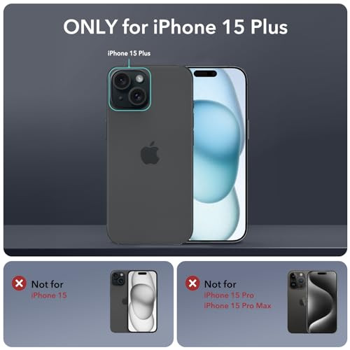 ESR for iPhone 15 Plus Case with Stand, Compatible with MagSafe, Full-Body Military-Grade Drop Proof Case with Built-in 9H+ Tempered Glass Screen Pro