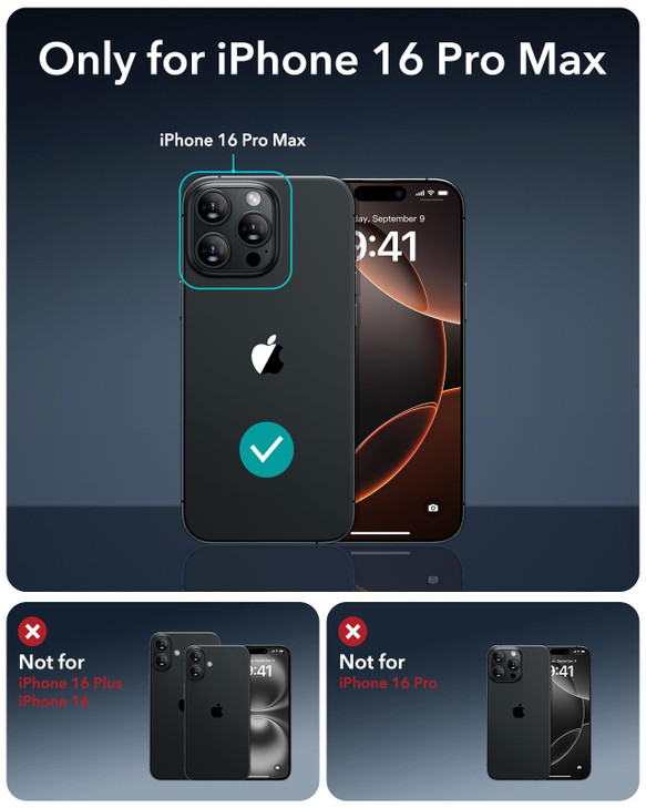 ESR for iPhone 16 Pro Max Case, Compatible with MagSafe, Shockproof Military-Grade Protection, Magnetic Phone Case for iPhone 16 Pro Max, Classic Hyb