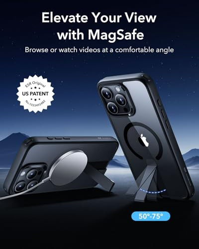 ESR for iPhone 16 Pro Case with Kickstand, Military-Grade Shockproof Protection, Magnetic Fully Adjustable Flickstand Phone Case, Compatible with Mag