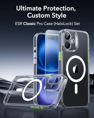 ESR for iPhone 16 Case (4 in 1) Set, Translucent Matte Case, Compatible with MagSafe, Military-Grade Protection, Classic Series,Clear