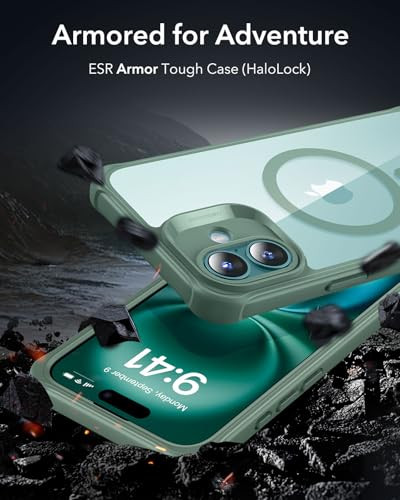 ESR for iPhone 16 Case, Compatible with MagSafe, Full-Body Military-Grade Drop Proof Case with Built-in 9H+ Tempered Glass Screen Protector, Armor Se