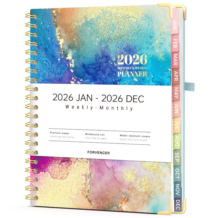 Forvencer 2026 Planner, Weekly and Monthly Calendar Planner for Women, Jan 2026 - Dec 2026, 8.5" x 11", Hardcover Planning Agenda book with Monthly T